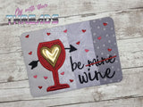 DIGITAL DOWNLOAD Quilted Be Wine Valentine Applique Mug Rug 4 Sizes Included ENVELOPE AND TURN HOLE