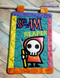 DIGITAL DOWNLOAD Applique Seam Reaper Mini Quilt Hot Pad Mug Rug 5 SIZES INCLUDED ENVELOPE AND TURN HOLE OPTIONS