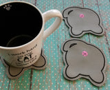 DIGITAL DOWNLOAD 4x4 Cat Booty Coaster Set 4 Versions
