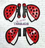 DIGITAL DOWNLOAD Applique Ladybug Wings Velcro Shoe Boot SNAP AND SLIDER OPTIONS INCLUDED
