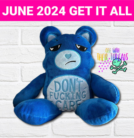 DIGITAL DOWNLOAD Applique Don't Care Bear Plush JUNE 2024 MATURE MYSTERY BUNDLE