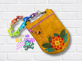 DIGITAL DOWNLOAD Applique Flower Rounded Bottom Bag