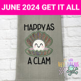 DIGITAL DOWNLOAD Happy As A Clam Applique 6 Sizes Included JUNE 2024 MYSTERY BUNDLE