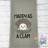 DIGITAL DOWNLOAD Happy As A Clam Applique 6 Sizes Included JUNE 2024 MYSTERY BUNDLE