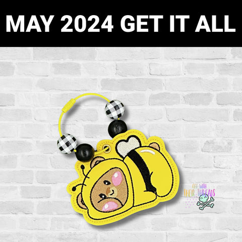 DIGITAL DOWNLOAD Honey Bee Bear Bookmark Ornament Bag Tag MAY 2024 MYSTERY BUNDLE