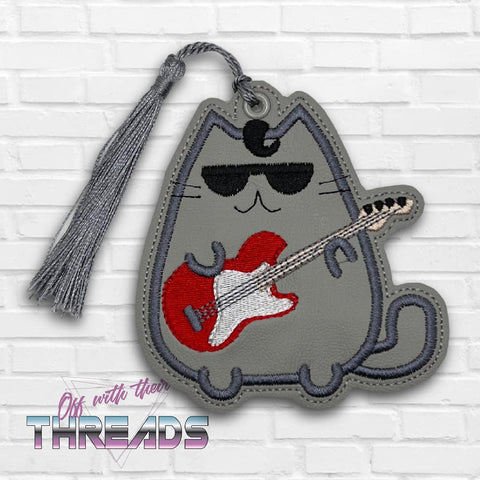 DIGITAL DOWNLOAD Rock and Roll Kitty Bookmark Ornament Gift Tag