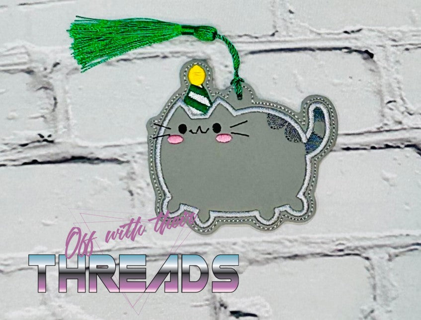 DIGITAL DOWNLOAD Birthday Kitty Bookmark Ornament Gift Tag