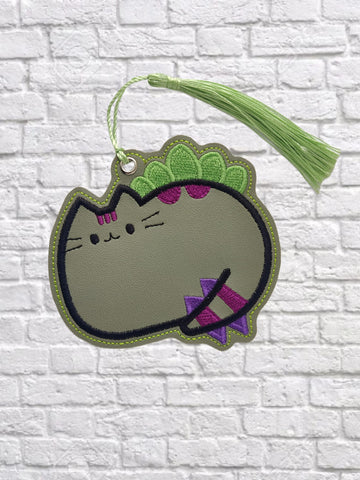 DIGITAL DOWNLOAD Dinosaur Kitty Bookmark Ornament Gift Tag