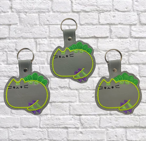 DIGITAL DOWNLOAD Dinosaur Kitty Key Chain Snap Tab