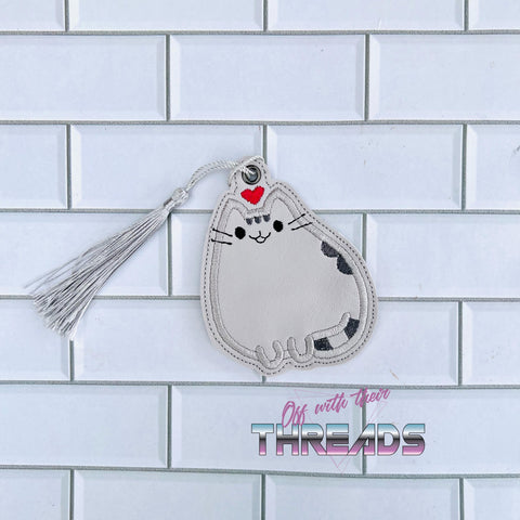 DIGITAL DOWNLOAD Heart Kitty Bookmark Ornament Gift Tag