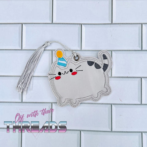 DIGITAL DOWNLOAD Birthday Kitty Bookmark Ornament Gift Tag