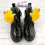 DIGITAL DOWNLOAD Applique Rubber Duck Shoe Boot Wings SATIN AND BEAN STITCH EYELET OPTIONS INCLUDED