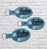 DIGITAL DOWNLOAD Floral Mature Snap Tab Effing Classy Key Chain