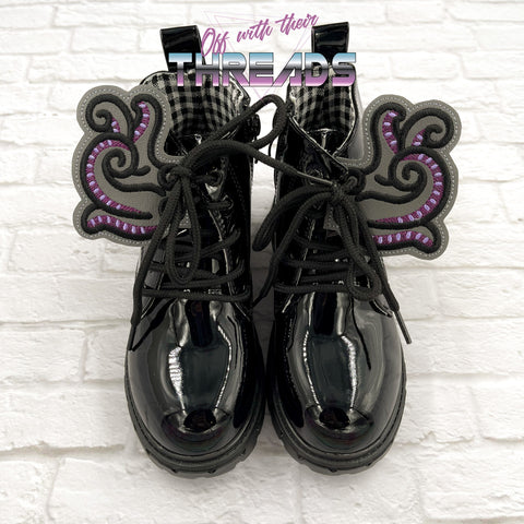 DIGITAL DOWNLOAD Tentacles Shoe Boot Wings SATIN AND BEAN STITCH EYELET OPTIONS INCLUDED