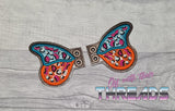 DIGITAL DOWNLOAD Applique Leopard Butterfly Wings SATIN AND BEAN STITCH EYELET OPTIONS INCLUDED