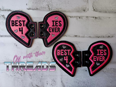 DIGITAL DOWNLOAD Applique Best Friends Heart Wings SATIN AND BEAN STITCH EYELET OPTIONS INCLUDED
