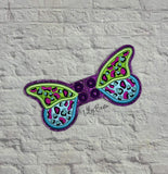 DIGITAL DOWNLOAD Applique Leopard Butterfly Wings SATIN AND BEAN STITCH EYELET OPTIONS INCLUDED