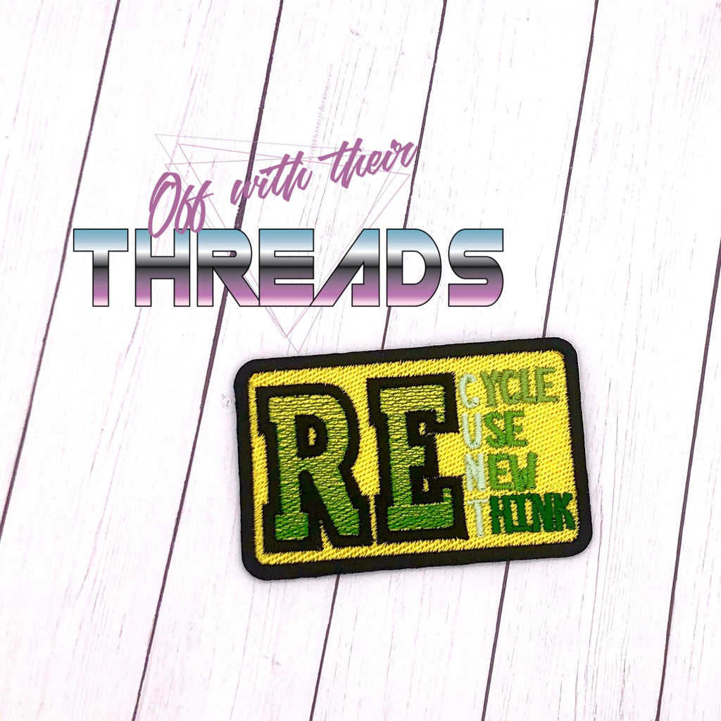 DIGITAL DOWNLOAD Recycle Patch 3 SIZES INCLUDED – Off With Their Threads