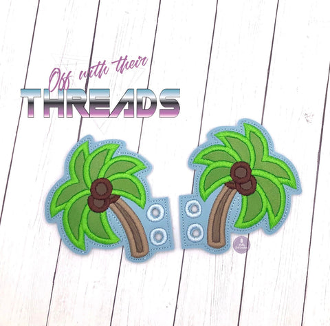 DIGITAL DOWNLOAD Applique Palm Tree Shoe Wings SATIN AND BEAN OPTIONS INCLUDED