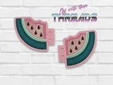 DIGITAL DOWNLOAD Applique Watermelon Shoe Wings SATIN AND BEAN STITCH EYELET OPTIONS INCLUDED