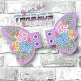 DIGITAL DOWNLOAD Tropical Hibiscus Shoe Wings SATIN AND BEAN STITCH EYELET OPTIONS INCLUDED