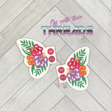 DIGITAL DOWNLOAD Tropical Hibiscus Shoe Wings SATIN AND BEAN STITCH EYELET OPTIONS INCLUDED