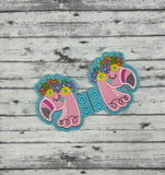 DIGITAL DOWNLOAD Applique Flamingo Shoe Wings SATIN AND BEAN STITCH EYELET OPTIONS INCLUDED