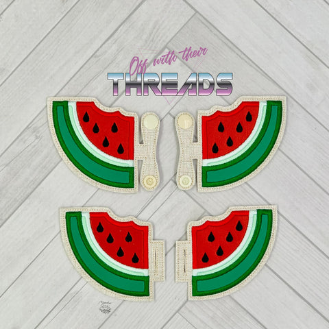DIGITAL DOWNLOAD Applique Watermelon Velcro Snap Tab and Slider Wings Shoe Boot