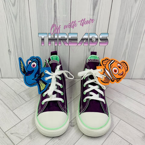 DIGITAL DOWNLOAD Tropical Fish Shoe Wings SATIN AND BEAN STITCH EYELET OPTIONS INCLUDED