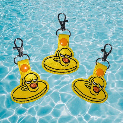 DIGITAL DOWNLOAD Chad The Grumpy Duck Floatie Snap Tab Key Chain