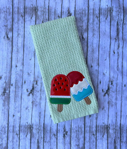 DIGITAL DOWNLOAD Applique Popsicle Duo 5 SIZES INCLUDED