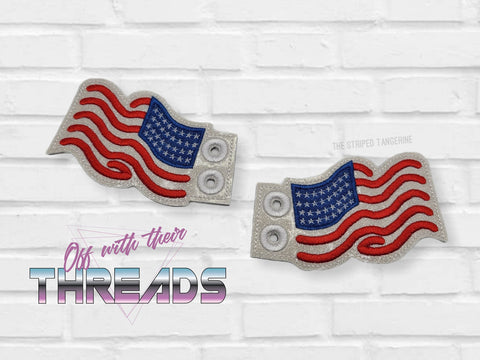 DIGITAL DOWNLOAD American Flag Fourth of July Patriotic Shoe Wings SATIN AND BEAN STITCH EYELET OPTIONS INCLUDED