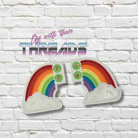 DIGITAL DOWNLOAD Rainbow Shoe Wings SATIN AND BEAN STITCH EYELET OPTIONS INCLUDED
