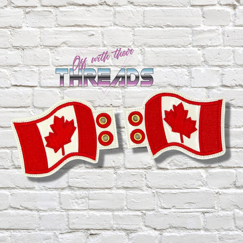 DIGITAL DOWNLOAD Canadian Flag Shoe Wings SATIN AND BEAN STITCH EYELET OPTIONS INCLUDED