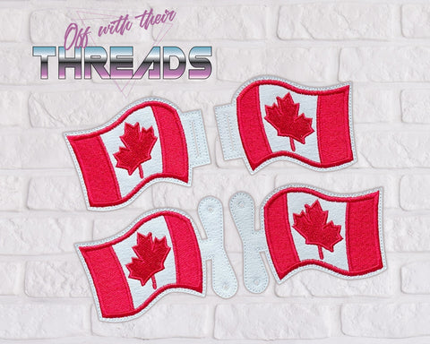 DIGITAL DOWNLOAD Canadian Flag Velcro Snap Tab and Slider Wings Shoe Boot