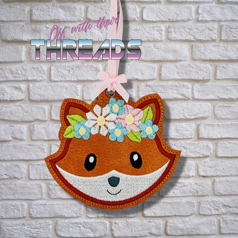 DIGITAL DOWNLOAD Floral Fox Ornament Bookmark Gift Tag
