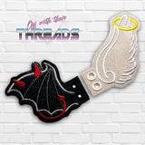 DIGITAL DOWNLOAD Good vs Evil Angel Devil Shoe Wings SATIN AND BEAN STITCH EYELET OPTIONS INCLUDED