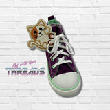 DIGITAL DOWNLOAD Peeking Kitten Cat Shoe Wings SATIN AND BEAN STITCH EYELET OPTIONS INCLUDED