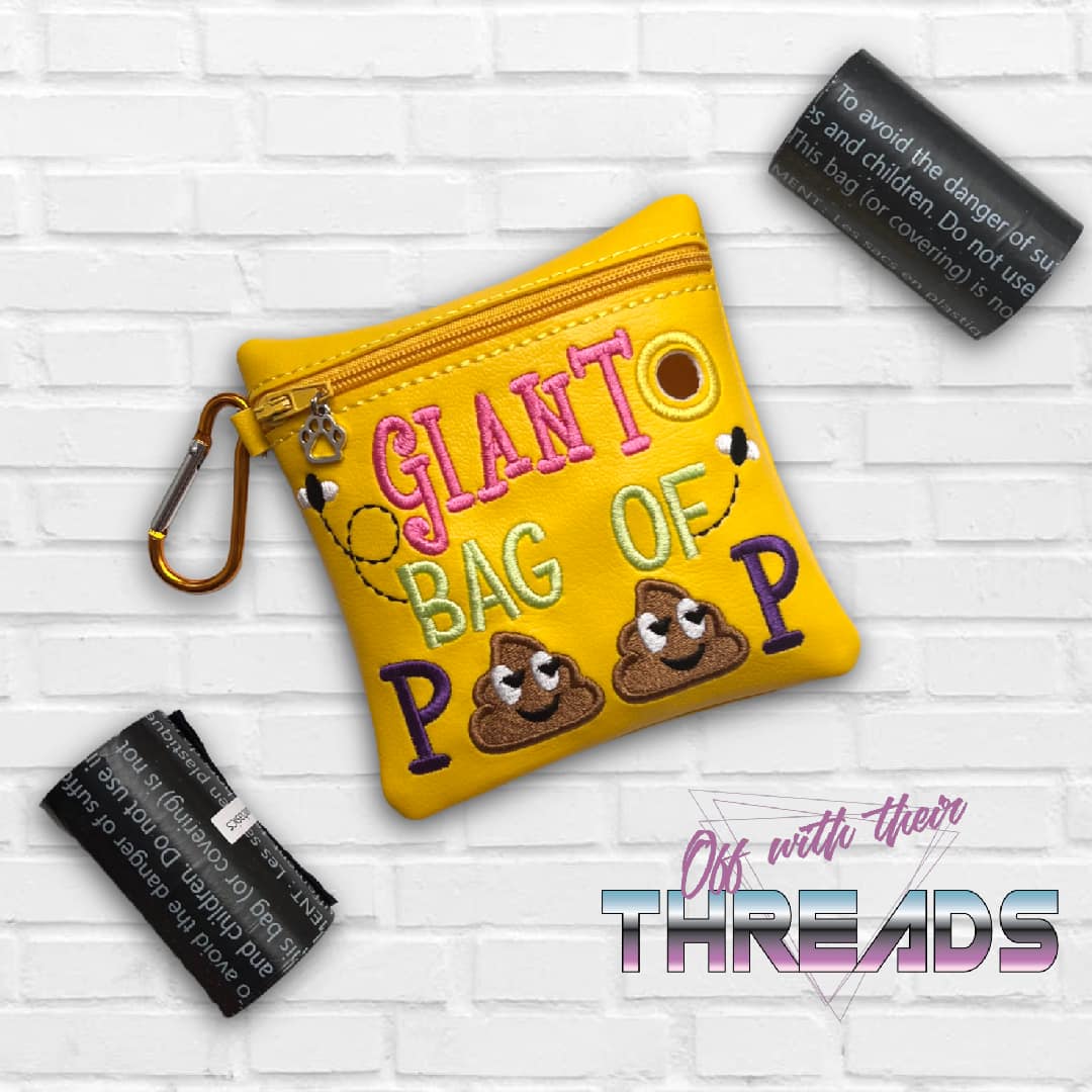 DIGITAL DOWNLOAD 5x5 Giant Bag Of Poop Poo Bag Zippered Bag and 4x4 St ...