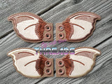 DIGITAL DOWNLOAD Applique Gizmo Ear Shoe Wings SATIN AND BEAN STITCH EYELET OPTIONS INCLUDED