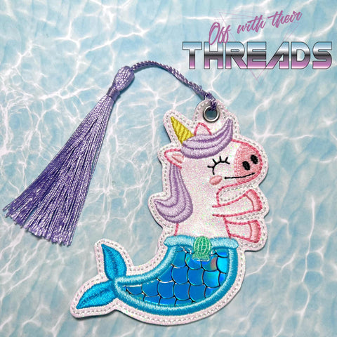 DIGITAL DOWNLOAD Applique Unicorn Mermaid Bookmark Ornament Bag Tag