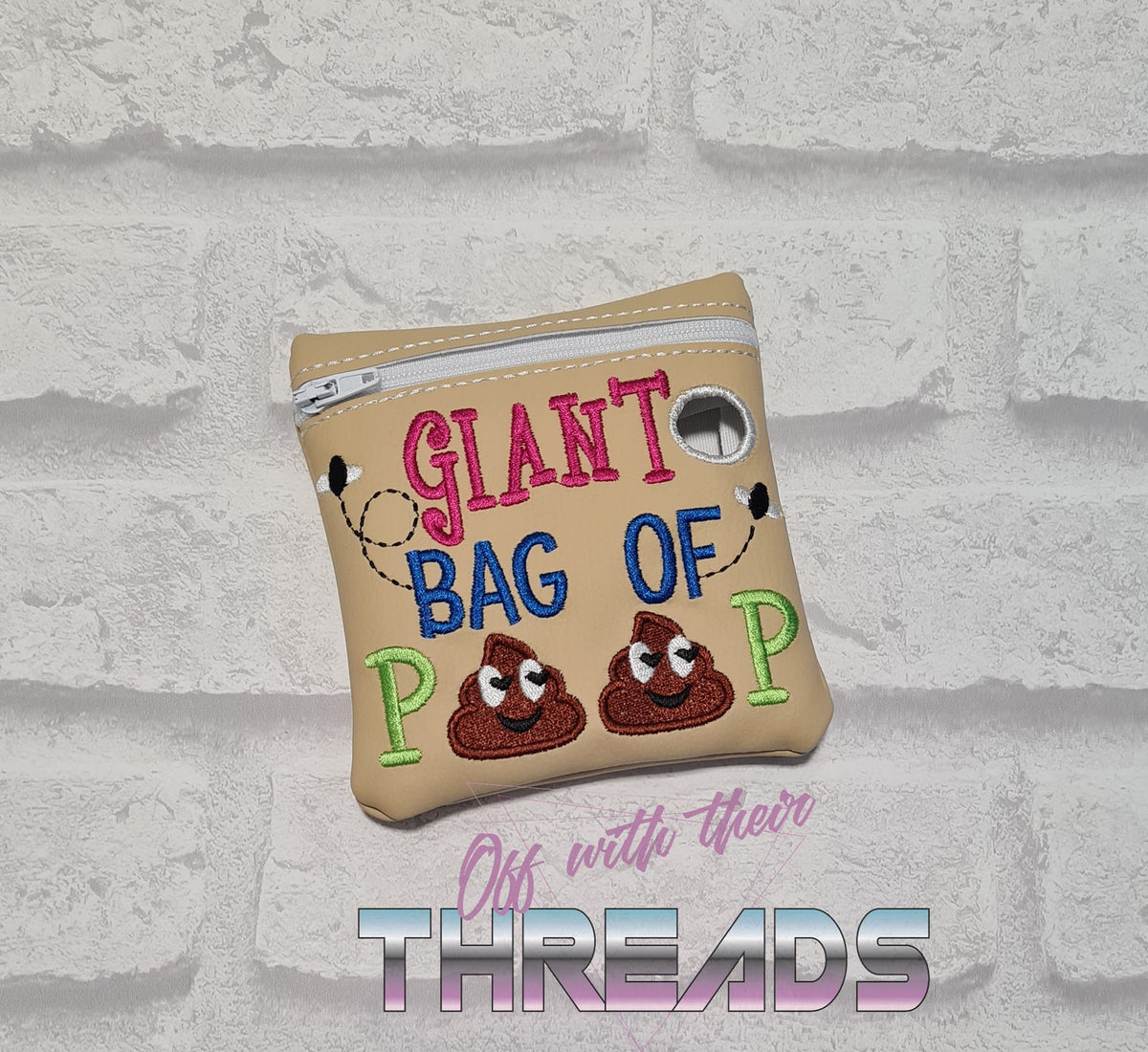 DIGITAL DOWNLOAD 5x5 Giant Bag Of Poop Poo Bag Zippered Bag and 4x4 St ...