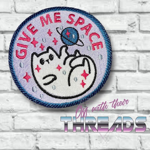 DIGITAL DOWNLOAD Give Me Space Cat Patch 3 SIZES INCLUDED