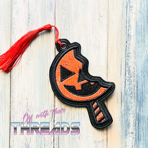 DIGITAL DOWNLOAD Applique Sam's Lollipop Halloween Pumpkin Bookmark Ornament Gift Tag Eyelet