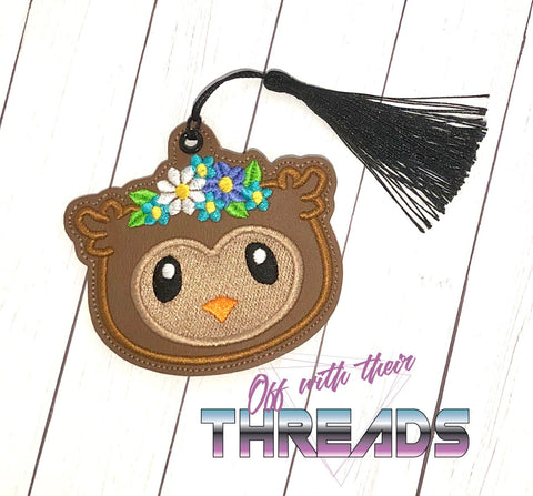 DIGITAL DOWNLOAD Floral Owl Ornament Bookmark Bag Tag