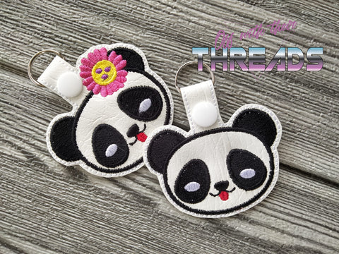 DIGITAL DOWNLOAD Panda Snap Tab Key Chain Set 2 DESIGNS INCLUDED