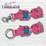 DIGITAL DOWNLOAD Pink Glasses Snap Tab Key Chain