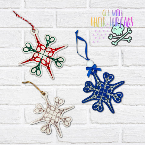 DIGITAL DOWNLOAD Vintage Scissors Snowflake Ornament Bookmark Gift Tag