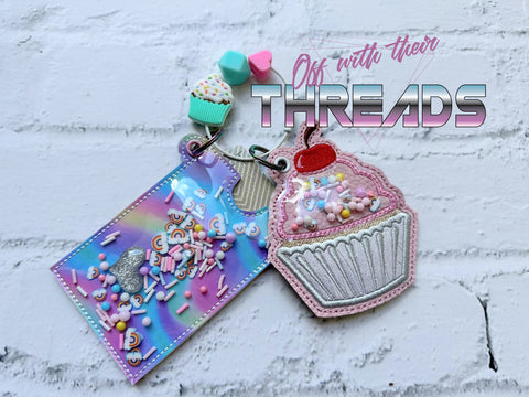 DIGITAL DOWNLOAD Applique 3D Shaker Cupcake Ornament Bag Tag Bookmark
