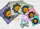 DIGITAL DOWNLOAD Applique Pumpkin Flower Jack O Lantern Daisy Zipper Bag Set 5 SIZES INCLUDED